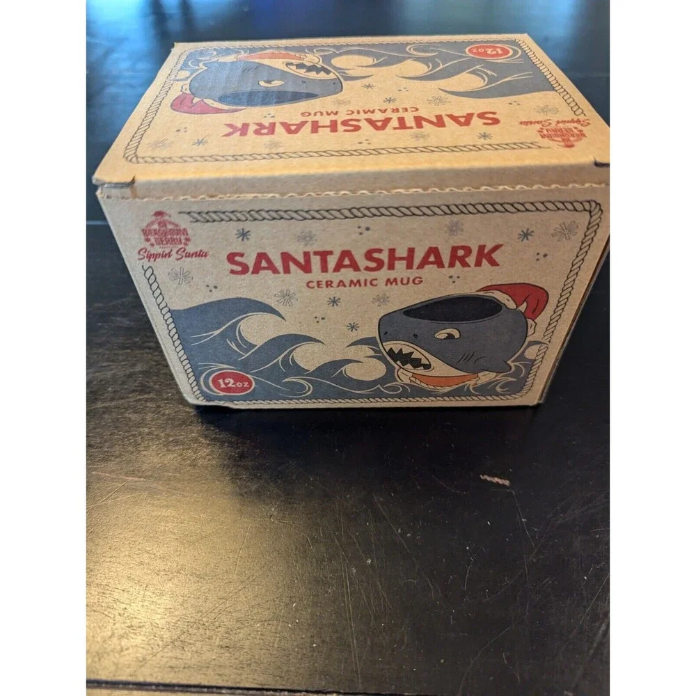 Beach Bum Berry Sippin Santa Santa Shark Ceramic Tiki Mug 2023 New In Box